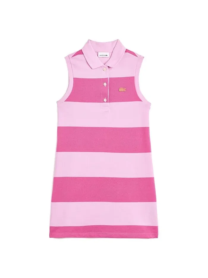 Платье без рукавов в полоску Pique Sleeveless Dress Lacoste Kids, Panorama