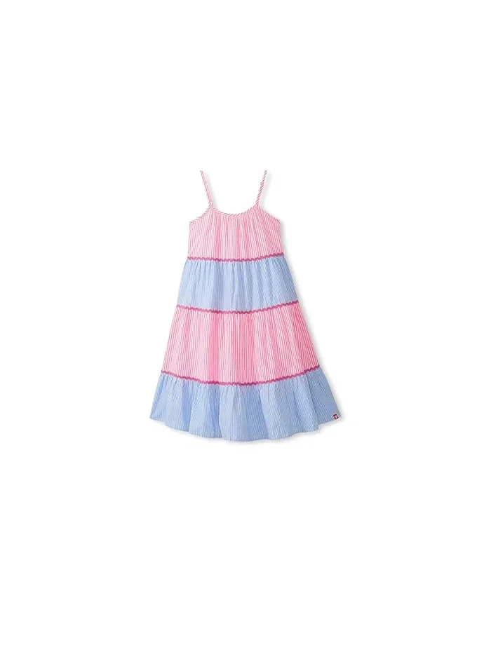 Платье миди на бретелях Mixed Seersucker Strappy Midi Hatley Kids — изображение 2 из 3, розовый
