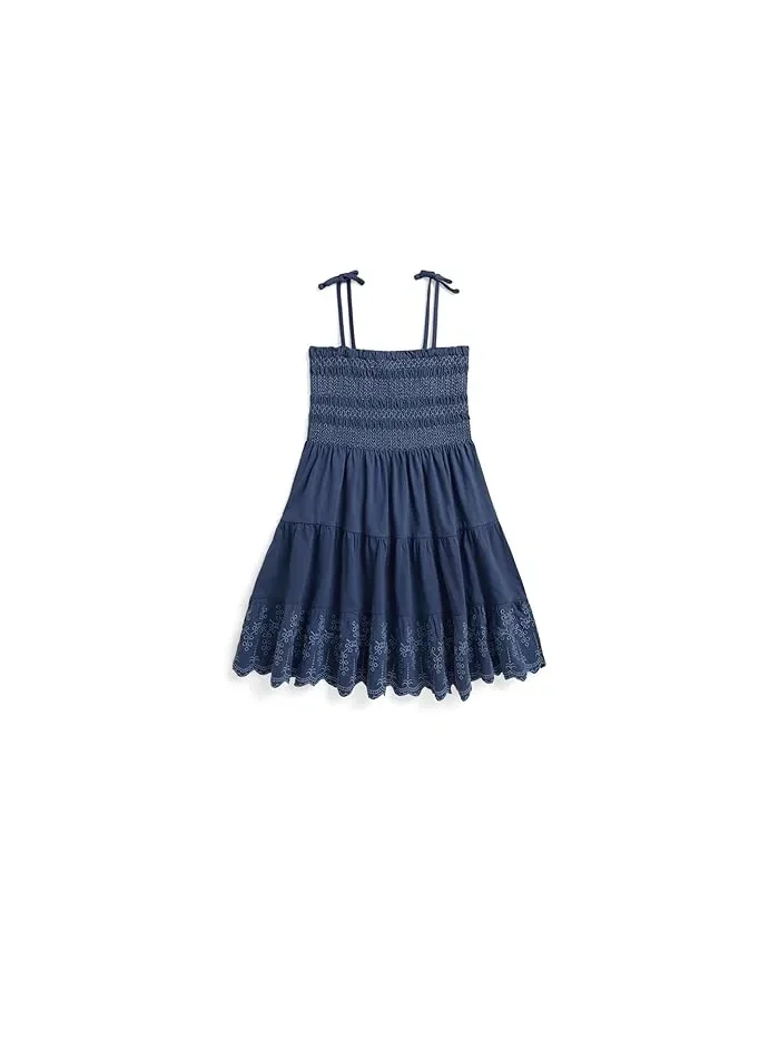 Платье Smocked Eyelet Polo Ralph Lauren Kids