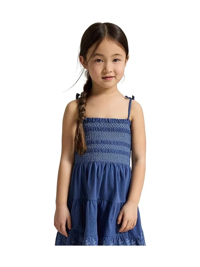 Платье Smocked Eyelet Polo Ralph Lauren Kids — изображение 4 из 5, синий
