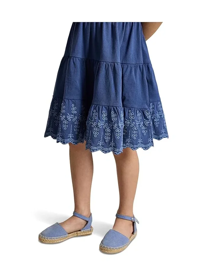 Платье Smocked Eyelet Polo Ralph Lauren Kids — изображение 5 из 5, синий