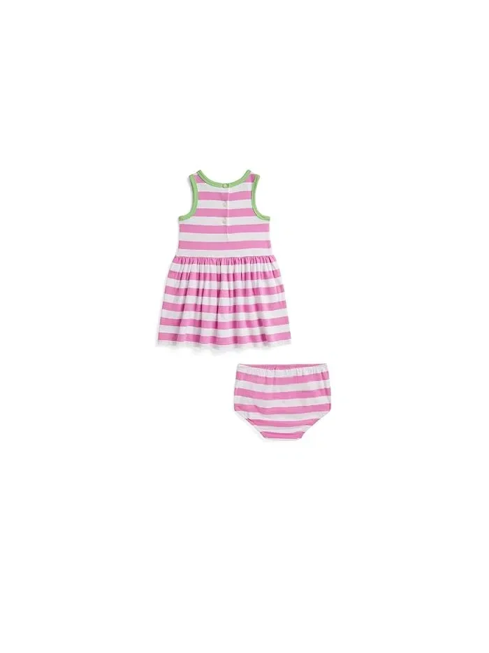 Платье полосатое хлопок Polo Ralph Lauren Kids — изображение 2 из 3, красный