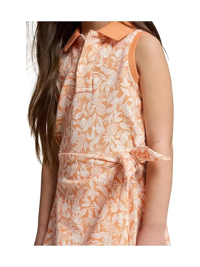 Платье поло с запахом ананас Pineapple Faux-wrap Mesh Polo Dress Polo Ralph Lauren Kids — изображение 5 из 5, синий