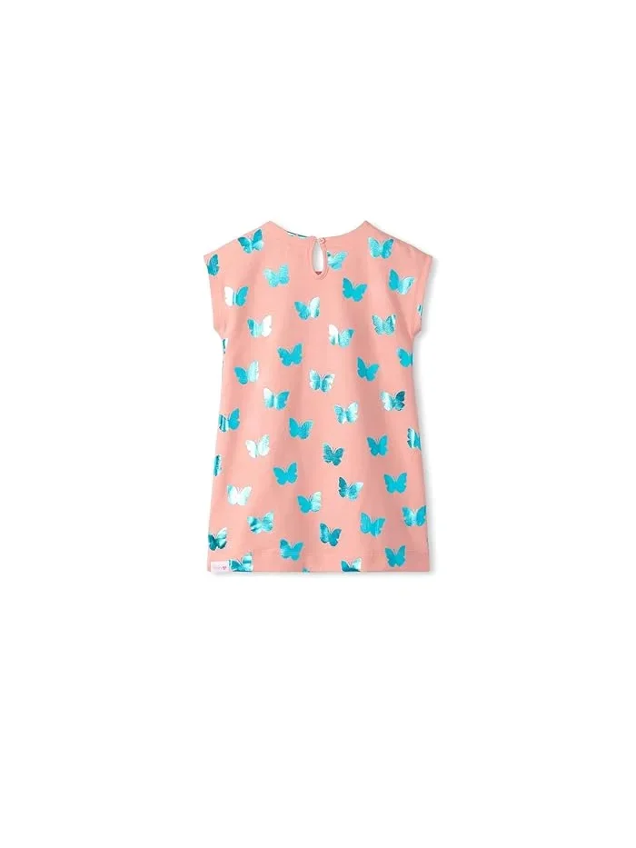Платье свободного кроя с блестящими бабочками Glitter Butterfly Slouchy Dress Hatley Kids — изображение 2 из 3, шалфейный