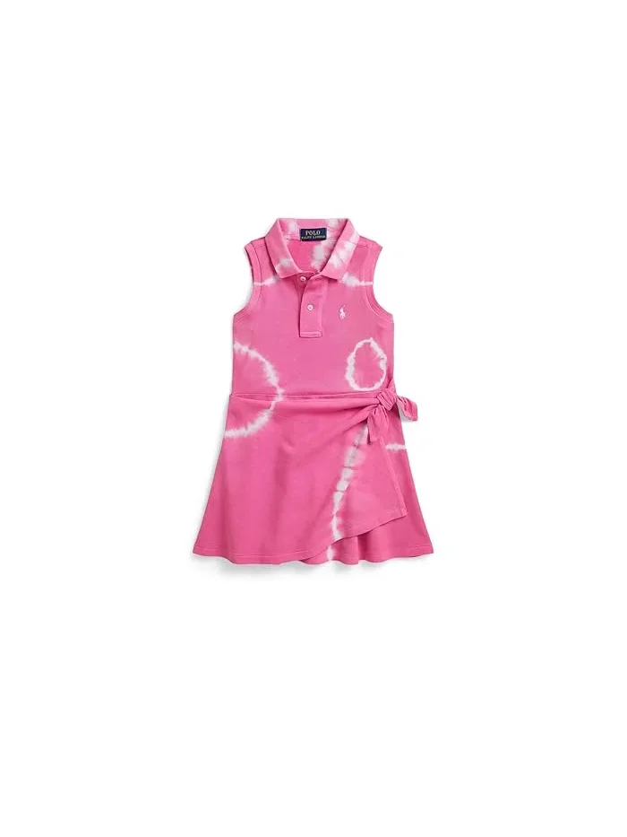 Платье поло с имитацией запаха тай-дай Polo Ralph Lauren Kids — изображение 1 из 5, синий