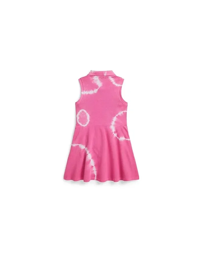 Платье поло с имитацией запаха тай-дай Polo Ralph Lauren Kids — изображение 2 из 5, синий