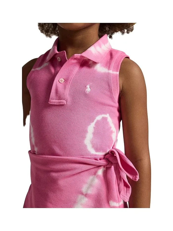Платье поло с имитацией запаха тай-дай Polo Ralph Lauren Kids — изображение 5 из 5, синий