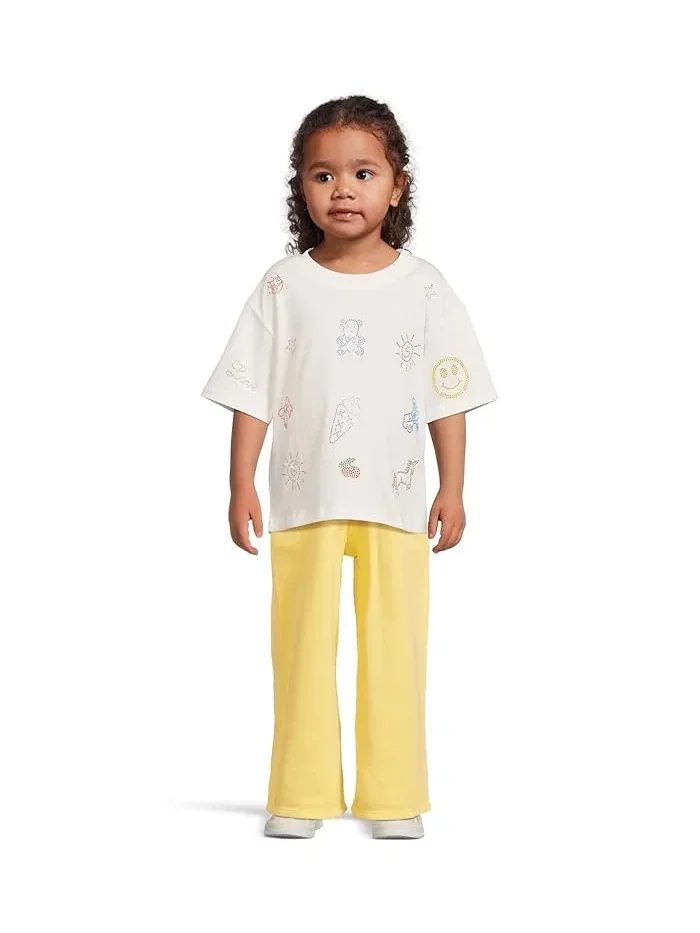 Футболка с кристаллами и дудлами Oversized Crystal Doodle T-Shirt Lola and The Boys — изображение 4 из 4, белый
