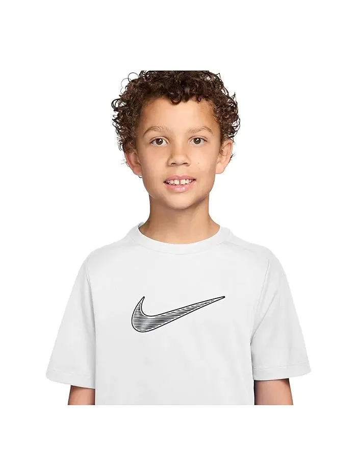 Футболка Dri-FIT Nike Kids — изображение 3 из 3, белый/черный