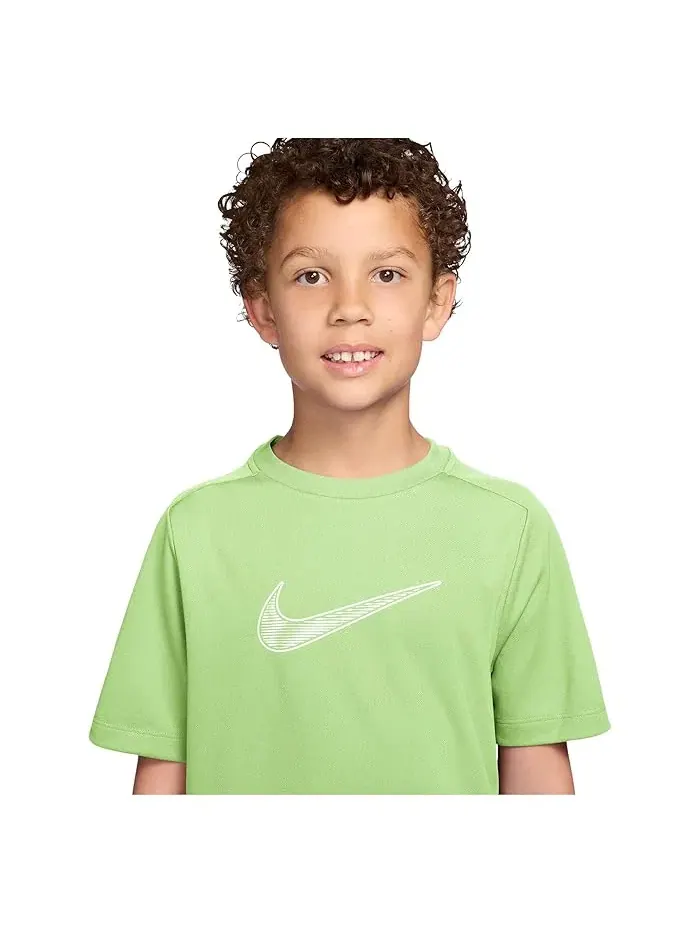 Футболка Dri-FIT Multi Short Sleeve Top Hybrid Nike Kids — изображение 3 из 3, светлый/белый