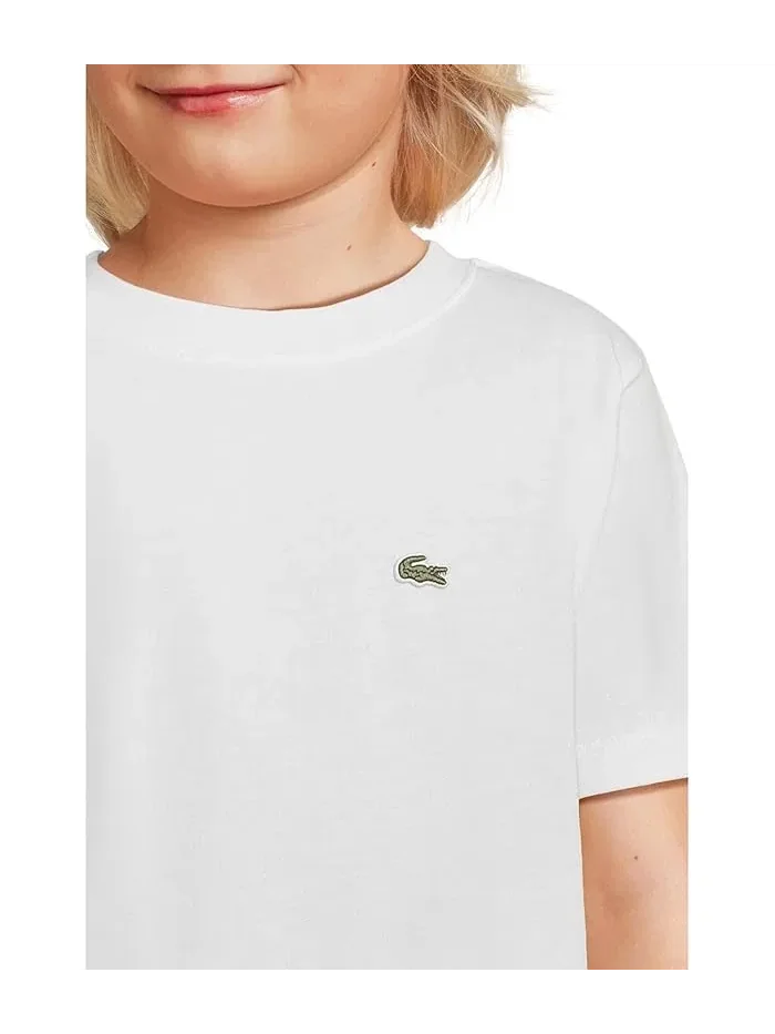 Футболка хлопковая Core Tee Lacoste Kids — изображение 3 из 4, белый