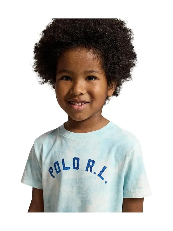 Футболка с логотипом тай-дай Polo Ralph Lauren Kids — изображение 4 из 5, синий
