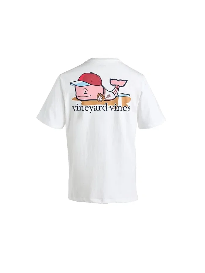 Футболка с китом Vineyard Vines Kids First Base Whale — изображение 2 из 3, белый