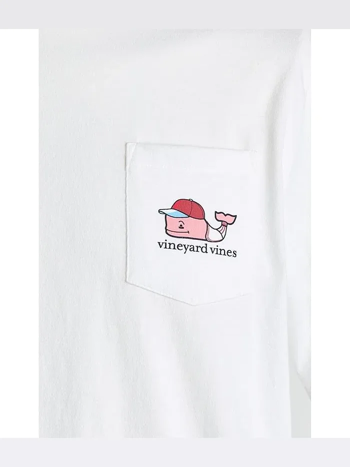 Футболка с китом Vineyard Vines Kids First Base Whale — изображение 3 из 3, белый