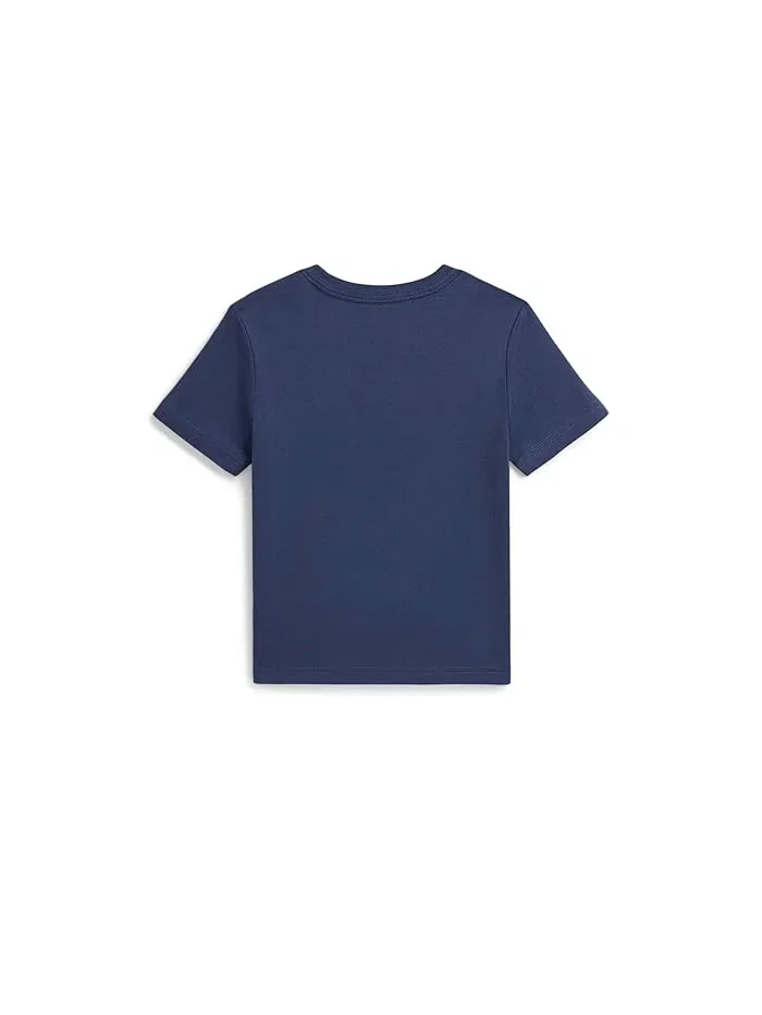 Футболка хлопковая с принтом Cotton Jersey Graphic Tee Polo Ralph Lauren Kids — изображение 2 из 2, светлый темно-синий