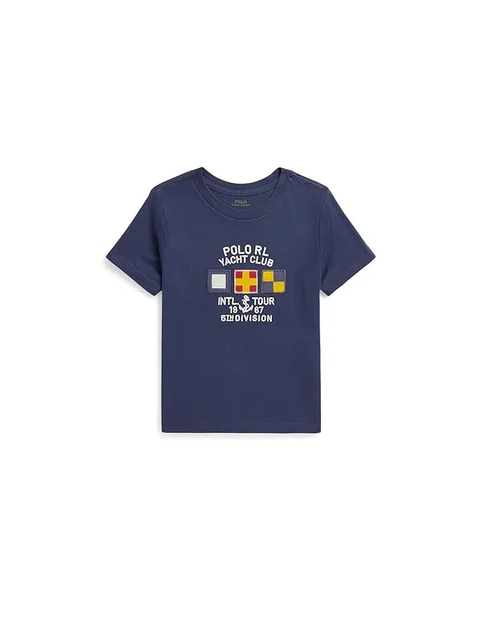 Футболка с принтом хлопок Cotton Jersey Graphic Tee Polo Ralph Lauren Kids — изображение 1 из 2, белый