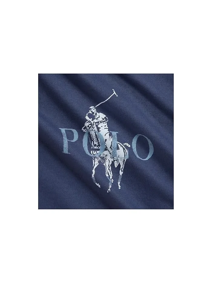 Футболка с принтом Big Pony Polo Ralph Lauren Kids — изображение 3 из 3, светлый темно-синий