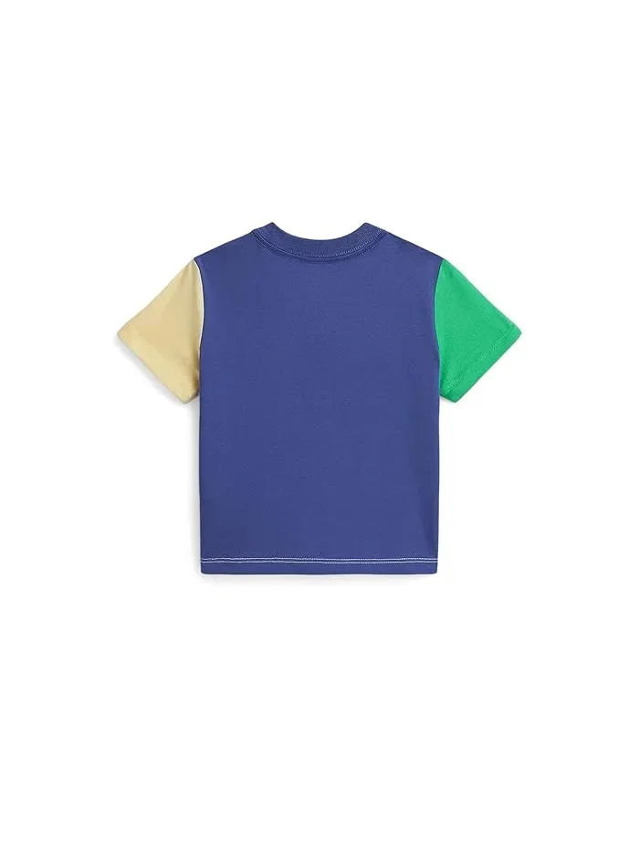 Футболка хлопковая Color-Blocked Cotton Jersey Tee Polo Ralph Lauren Kids — изображение 2 из 2, мульти