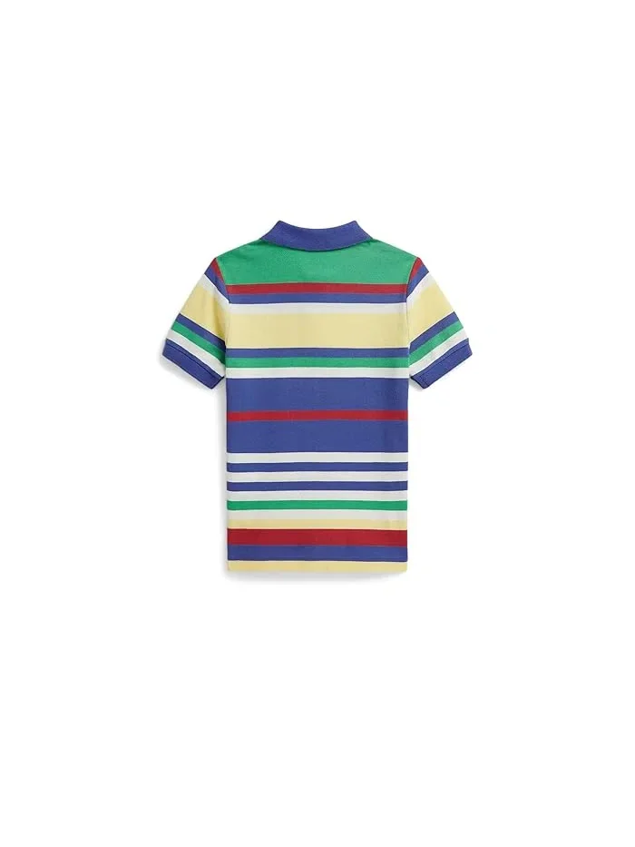 Футболка поло с полосками хлопок Polo Ralph Lauren Kids — изображение 2 из 2, мульти