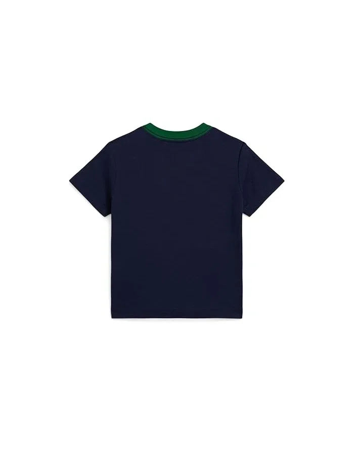 Футболка с логотипом Polo Ralph Lauren Kids — изображение 2 из 3, темно-синий