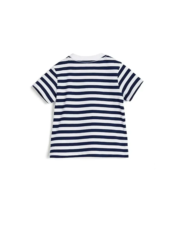 Футболка полосатая хлопковая модель Striped Cotton Jersey Tee Polo Ralph Lauren Kids — изображение 2 из 3, белый