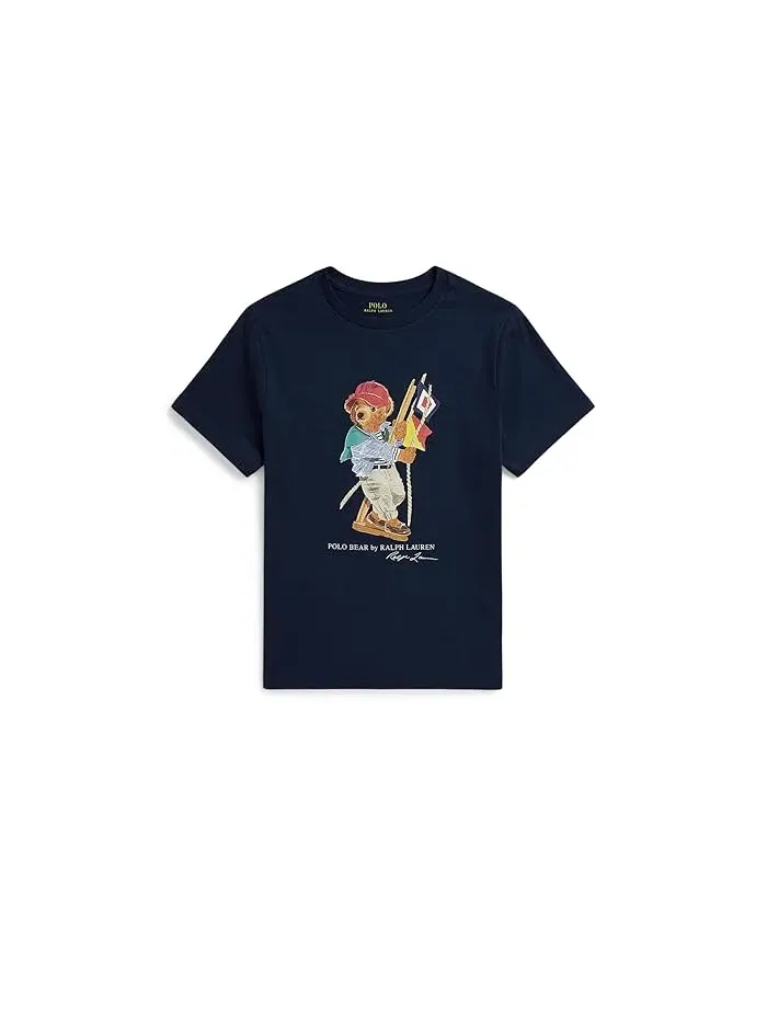 Футболка Polo Bear Cotton Jersey Tee Polo Ralph Lauren Kids — изображение 1 из 3, темно-синий