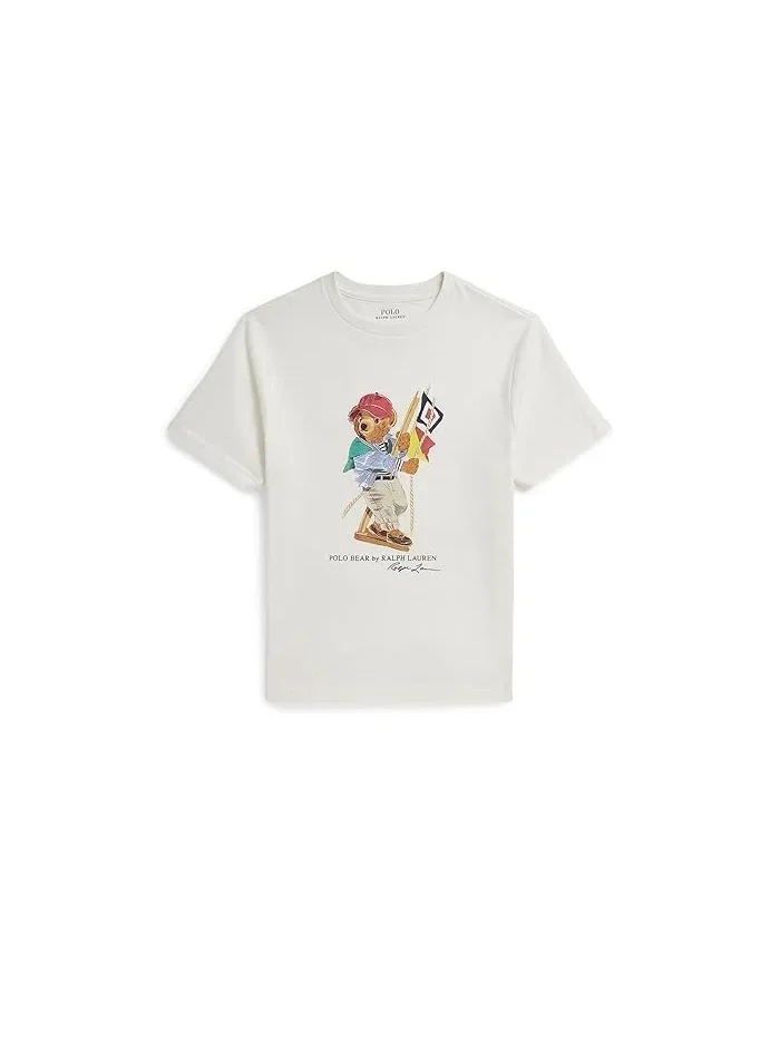 Футболка с медвежонком Polo Bear хлопок Polo Ralph Lauren Kids — изображение 1 из 3, розовый
