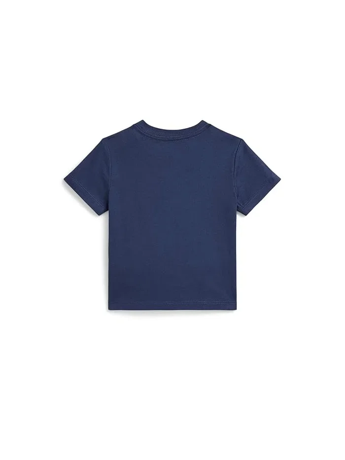 Футболка с принтом Cotton Jersey Infant Polo Ralph Lauren Kids — изображение 2 из 3, желтый