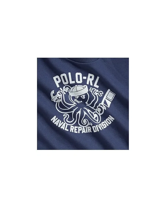 Футболка с принтом Cotton Jersey Infant Polo Ralph Lauren Kids — изображение 3 из 3, желтый