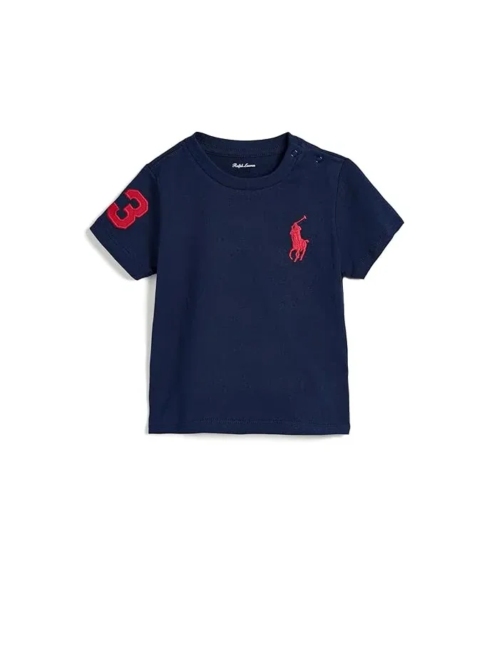 Футболка с принтом Big Pony Polo Ralph Lauren Kids — изображение 1 из 3, темно-синий