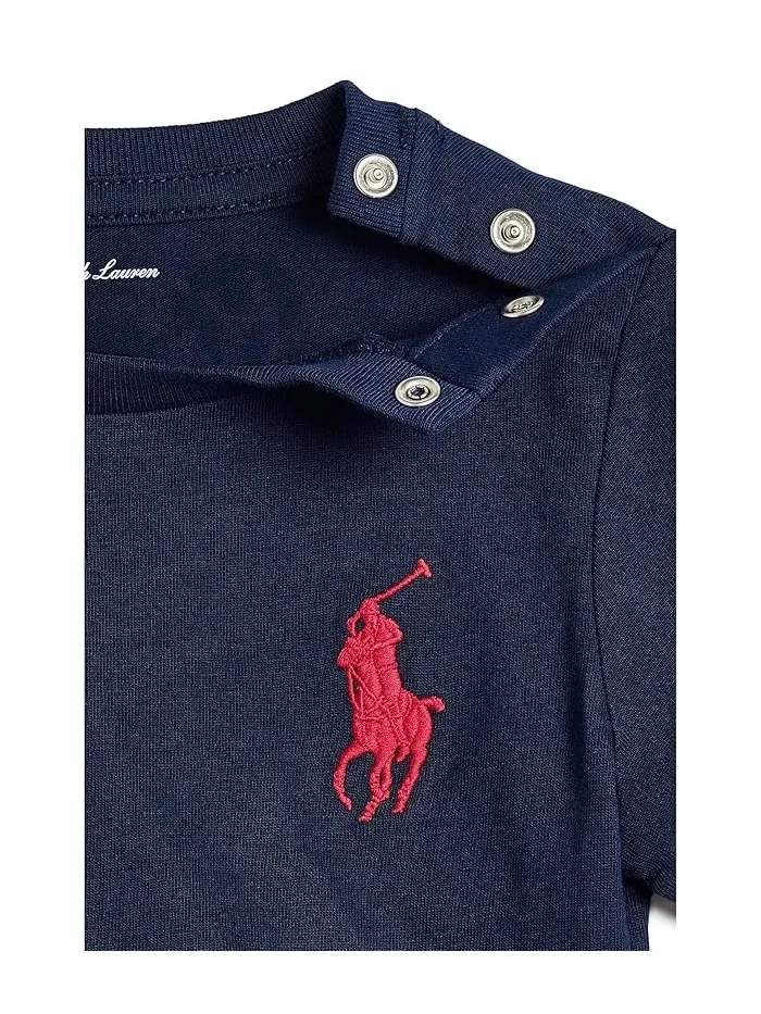 Футболка с принтом Big Pony Polo Ralph Lauren Kids — изображение 3 из 3, темно-синий