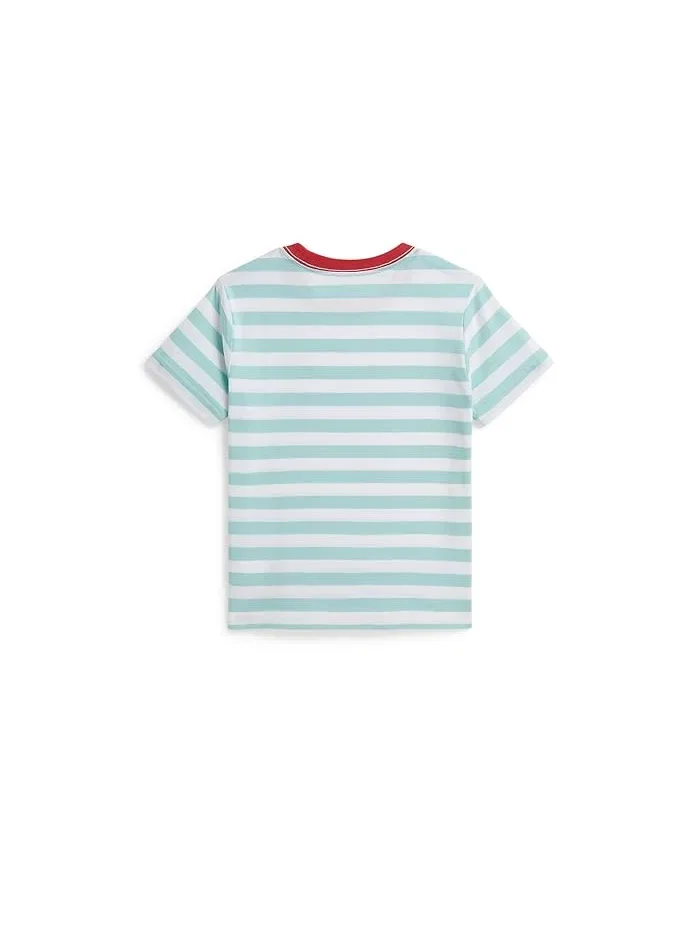 Футболка поло с полоской Cotton Jersey Pocket Tee Polo Ralph Lauren Kids — изображение 2 из 2, белый