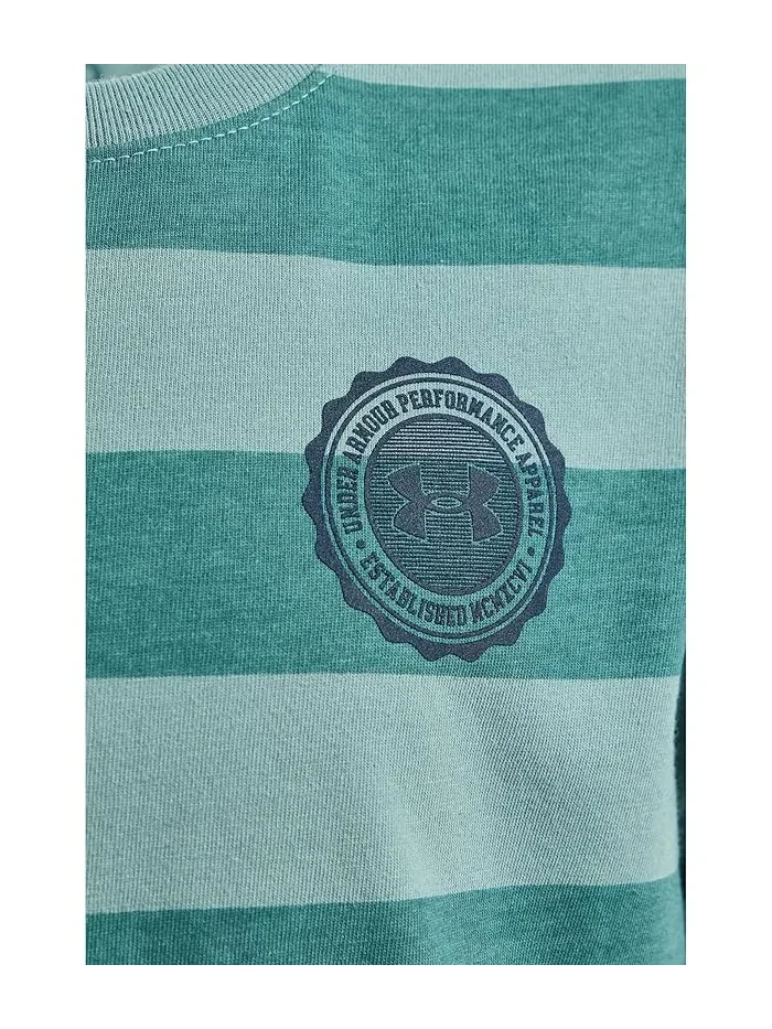 Футболка с полосками Printed Stripe Short Sleeve Under Armour Kids — изображение 3 из 3, серпентина