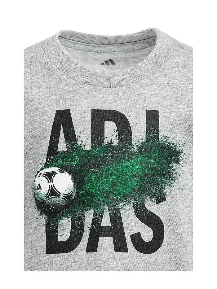 Футболка с принтом Soccer Motion Heather Tee Adidas Kids — изображение 3 из 3, серый