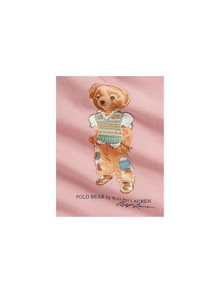 Футболка с Пепам-подолом Polo Bear Polo Ralph Lauren Kids — изображение 3 из 3, розовый