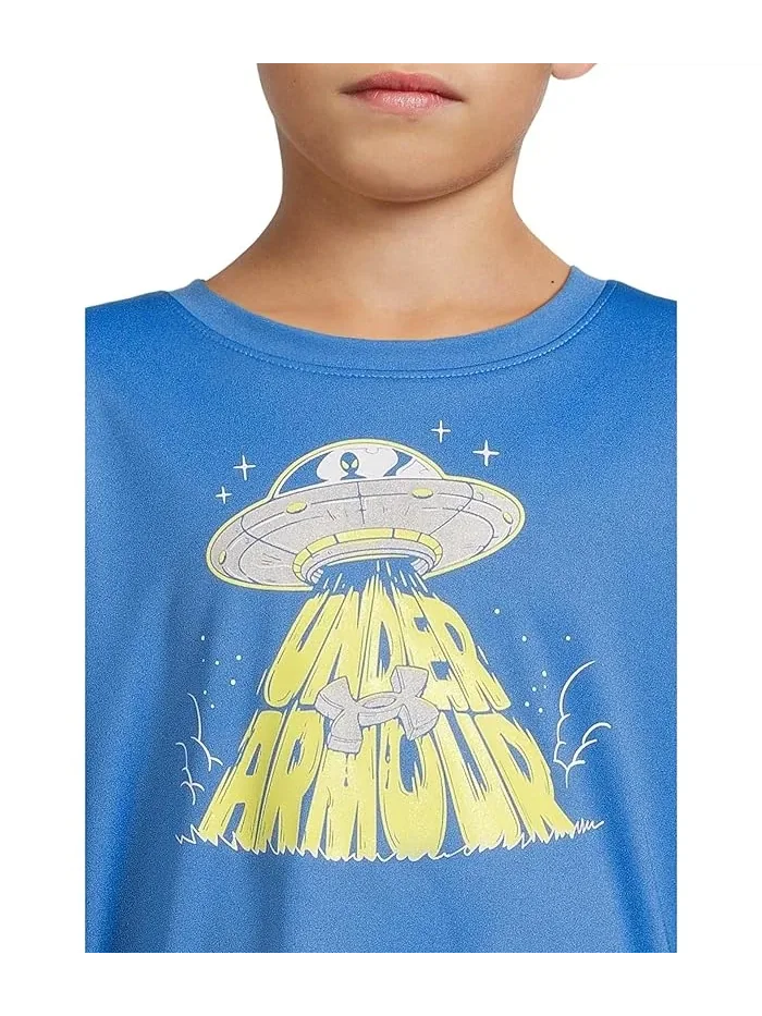 Футболка с длинным рукавом UFO Tech Under Armour Kids — изображение 3 из 4, голубой