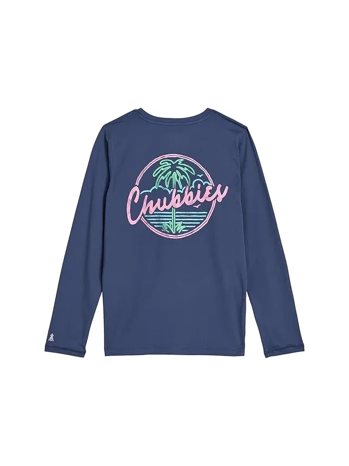 Футболка с принтом The Night Never Sleeps Sun Shirt Chubbies Kids — изображение 2 из 3, темно-синий синий
