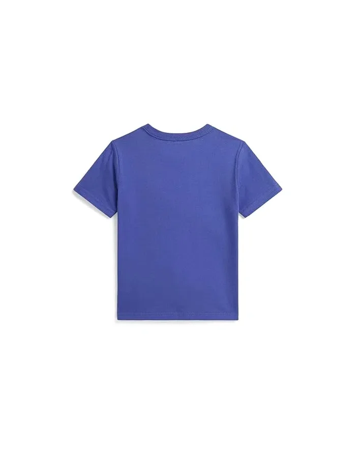 Футболка из хлопка Logo Cotton Jersey Tee Polo Ralph Lauren Kids — изображение 2 из 2, темно-синий