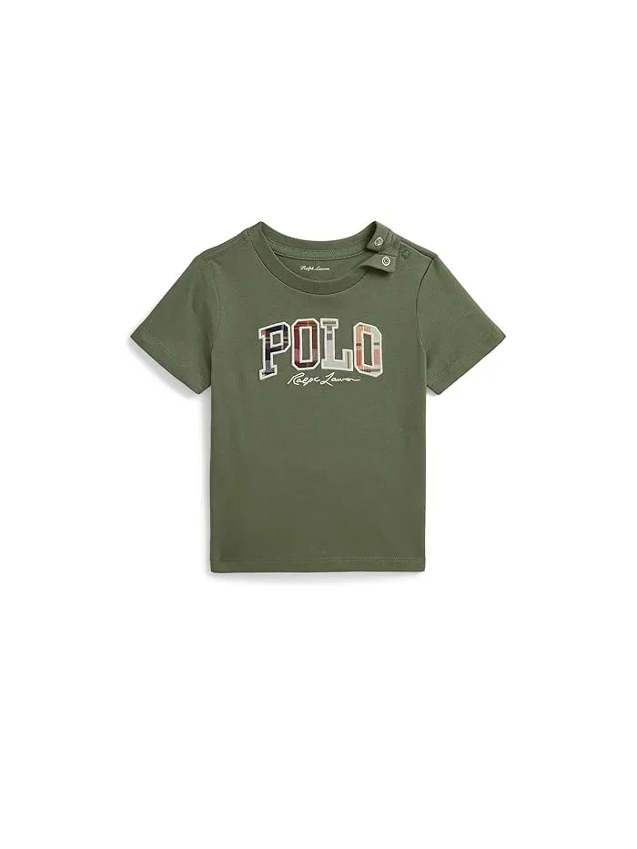 Футболка хлопковая Madras-logo Cotton Jersey Tee Polo Ralph Lauren Kids