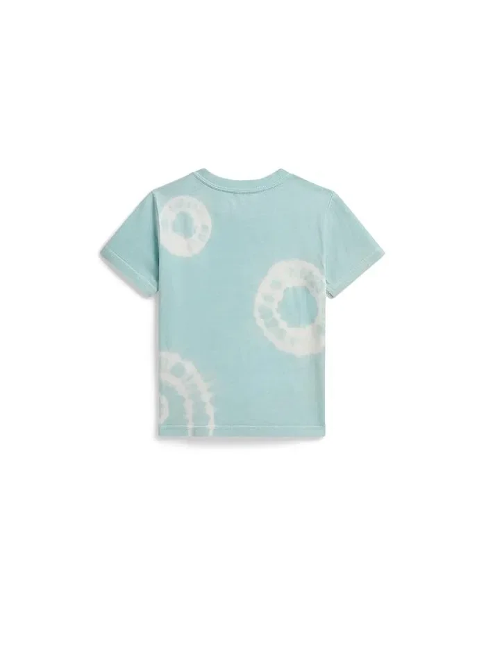 Футболка Tie-Dye Polo Bear Cotton Polo Ralph Lauren Kids — изображение 2 из 2, зеленый