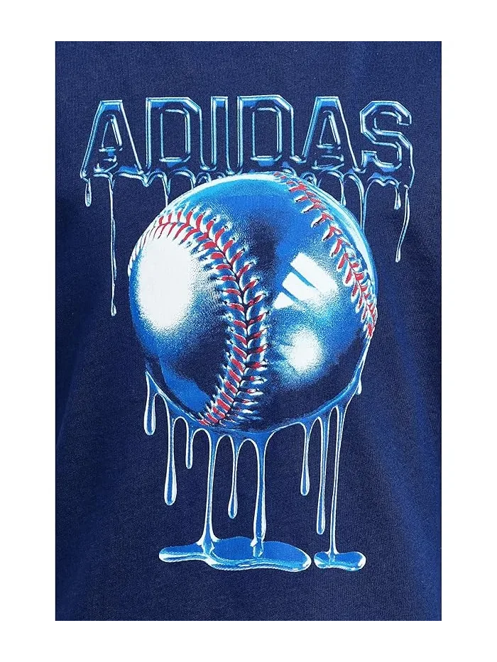 Футболка хлопковая Graphic Tee Adidas Kids — изображение 3 из 3, темный синий