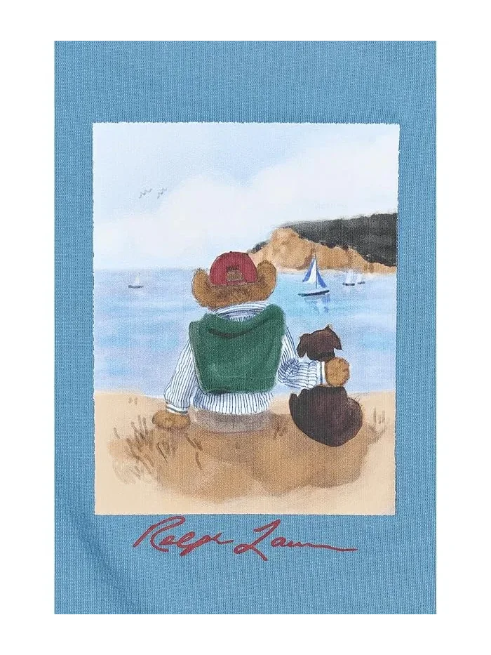 Футболка с медвежонком Polo Ralph Lauren Kids — изображение 3 из 3, синий