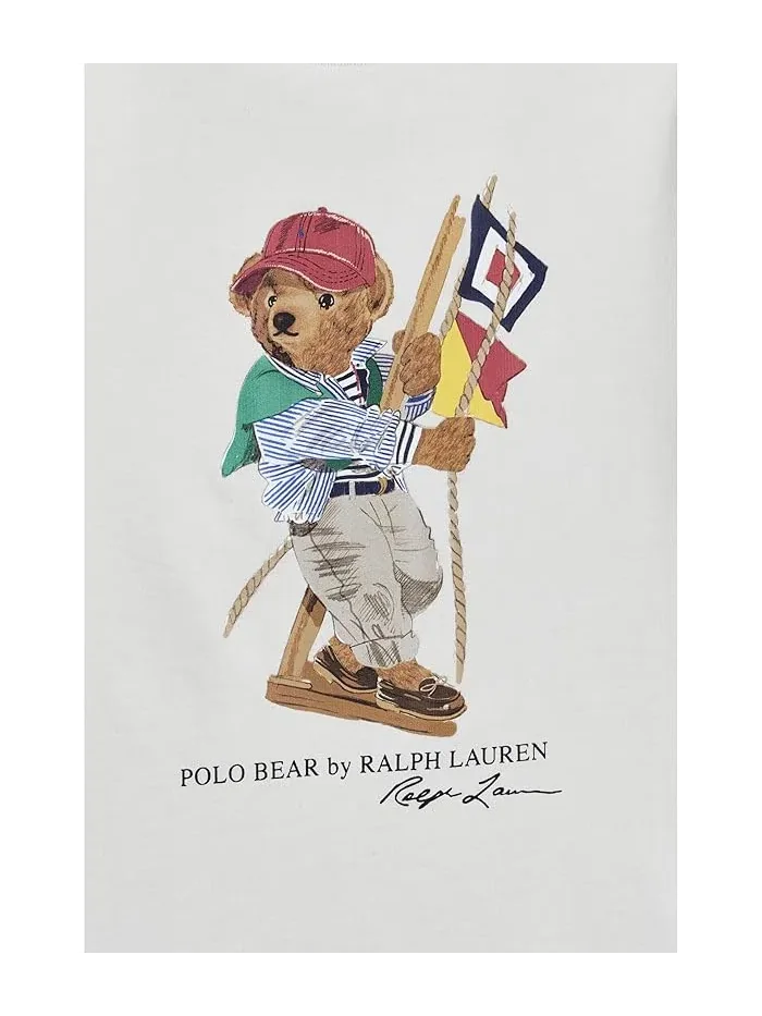 Футболка с медведем Polo Bear Cotton Jersey Polo Ralph Lauren Kids — изображение 3 из 3, белый