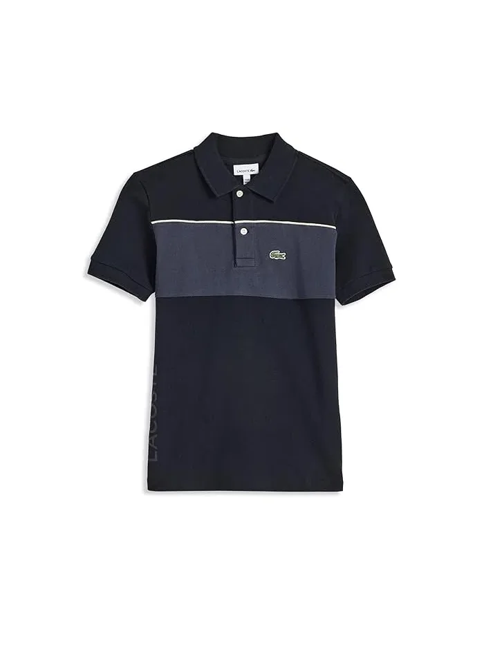 Футболка поло с цветными блоками Color-Blocked Pique Polo Lacoste Kids