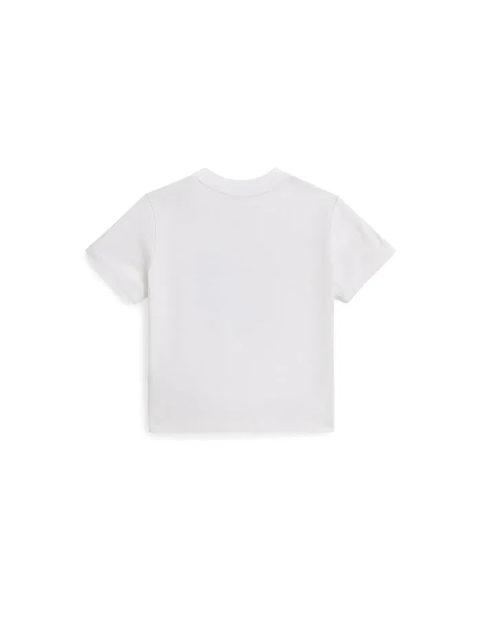 Футболка из хлопкового джерси Polo Ralph Lauren Kids — изображение 2 из 3, белый