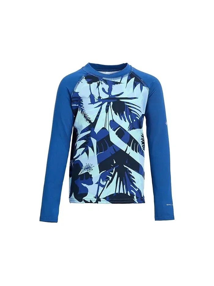 Футболка с длинным рукавом UPF 50 Sandy Shores Printed Long Sleeve Sunguard Columbia Kids — изображение 1 из 3, синий/синий