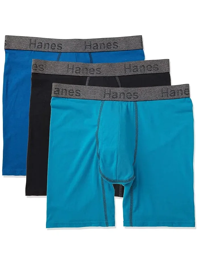 Боксеры 3-Pack Comfort Flex Fit Ultra Soft Stretch Hanes, Regular Leg Assorted — изображение 1 из 4, мульти