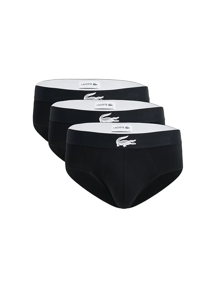 Трусы Lacoste Stretch Jersey Briefs 3-Pack — изображение 1 из 3, черный