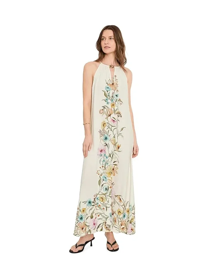 Платье макси с цветочным принтом Vince Camuto — изображение 2 из 5, белый