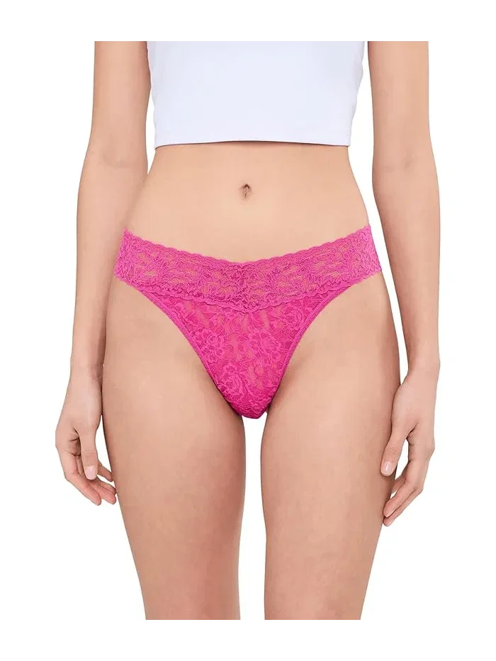 Трусы-танго Hanky Panky Signature Lace Original Rise 3-Pack — изображение 2 из 4, розовый/синий/фиолетовый
